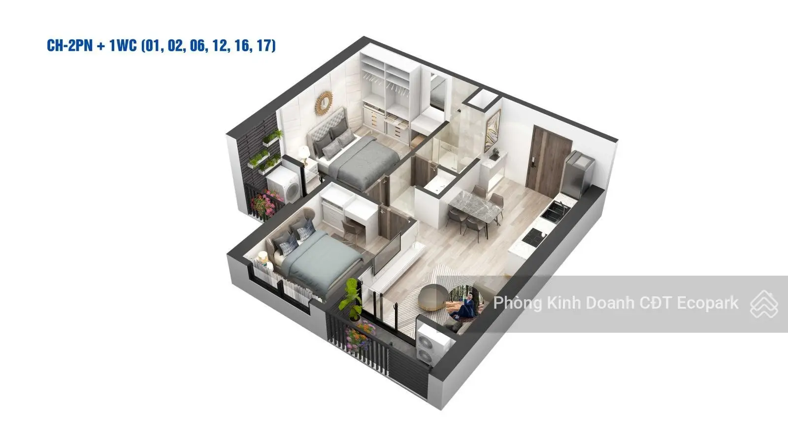 Siêu căn hộ 2PN 1VS Sky Oasis - giá chỉ 2,4x tỷ - full nội thất. LH 0981 152 ***