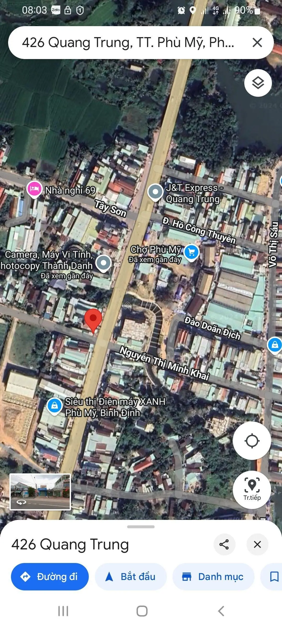 Bán nhà c4, hướng Đông Nam, đối diện chợ mới Thị trấn Phù Mỹ, khu sầm uất, thuận tiện kinh doanh.
