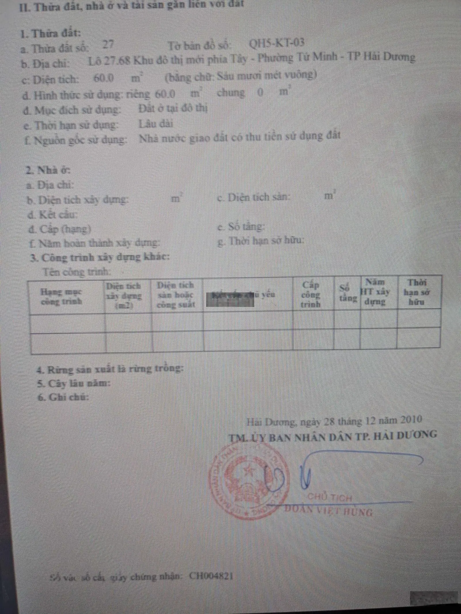 Cần bán lô 27.68 diện tích 60m2, KĐT Thiên Phú P.Tứ Minh TP.Hải Dương, giá 2,5 tỷ có thương lượng.