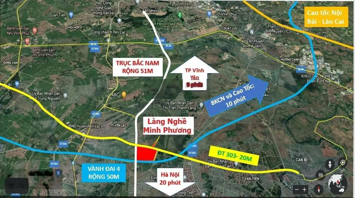 Bán gấp đất nền dự án CCN Làng Nghề Minh Phương tại ĐT 303, giá 8,5 triệu / m2, diện tích 395m2