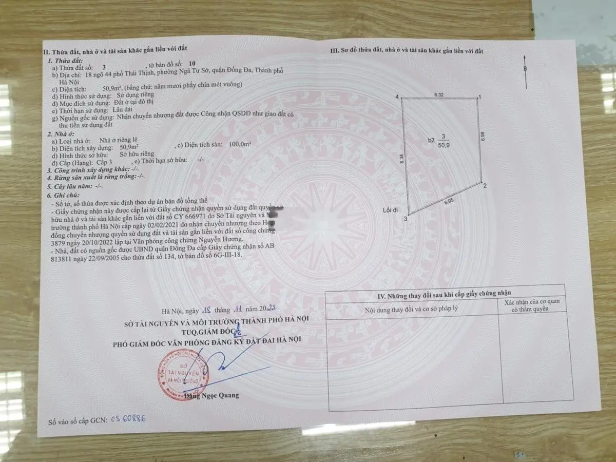 Siêu phẩm nhà ngõ 44 Thái Thịnh, DT 51m2, 2 tầng, 8.3 m mặt tiền, 7.95 tỷ. Đống Đa hiếm