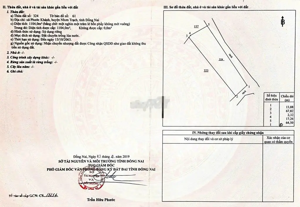 Chính chủ cần bán nông nghiệp tại xã Phước Khánh