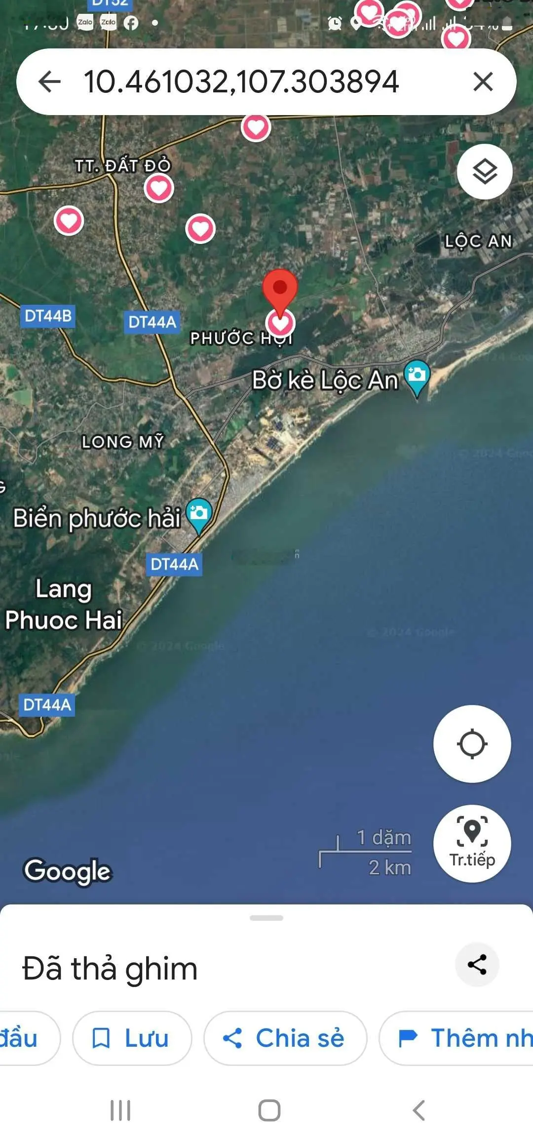 Vị trí gần biển Phước Hải và Lộc An, rất có triển vọng để làm view nghỉ dưỡng ven biển