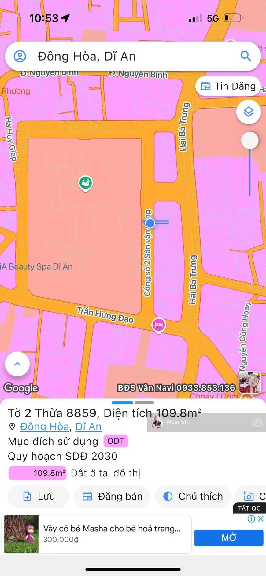 Nhà mặt phố Trần Hưng Đạo, 5,25 tỷ, 109,8m2, LH 0909290286