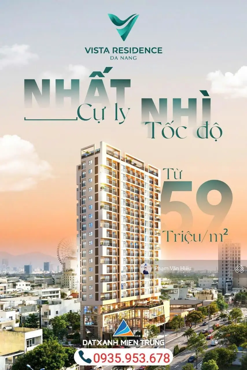 Siêu phẩm duy nhất tại vista residence tt đà nẵng- ven sông hàn căn hộ 76m2 chỉ 48 triệu/m2 từ cđt