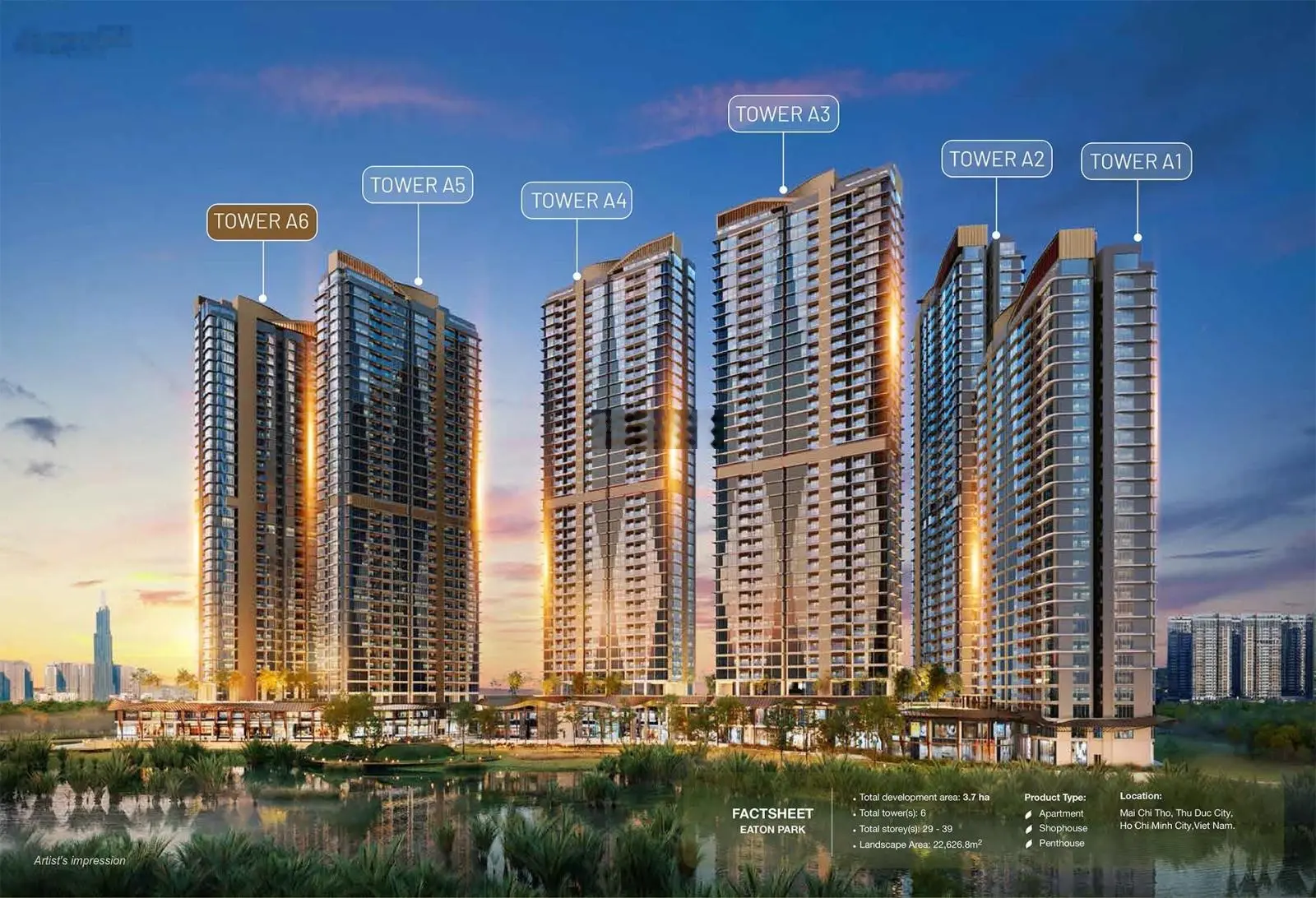 Chủ bán 1PN tháp A1 dự án Eaton Park diện tích 49.71m2, full nội thất