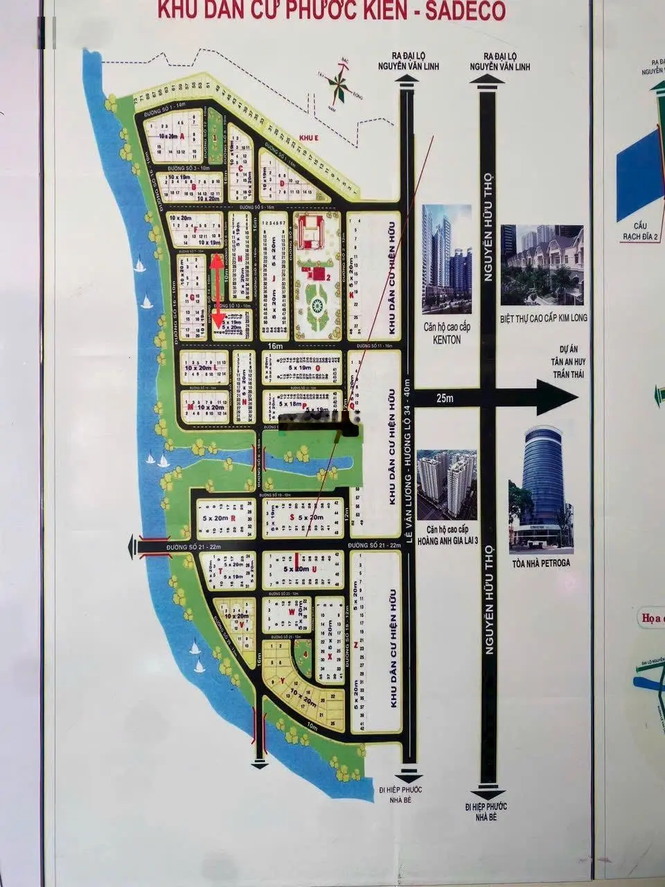 Cần bán lô đất KDC Sadeco Phước Kiển A. DT: 5m x 19m giá 7 tỷ. Đối diện công viên