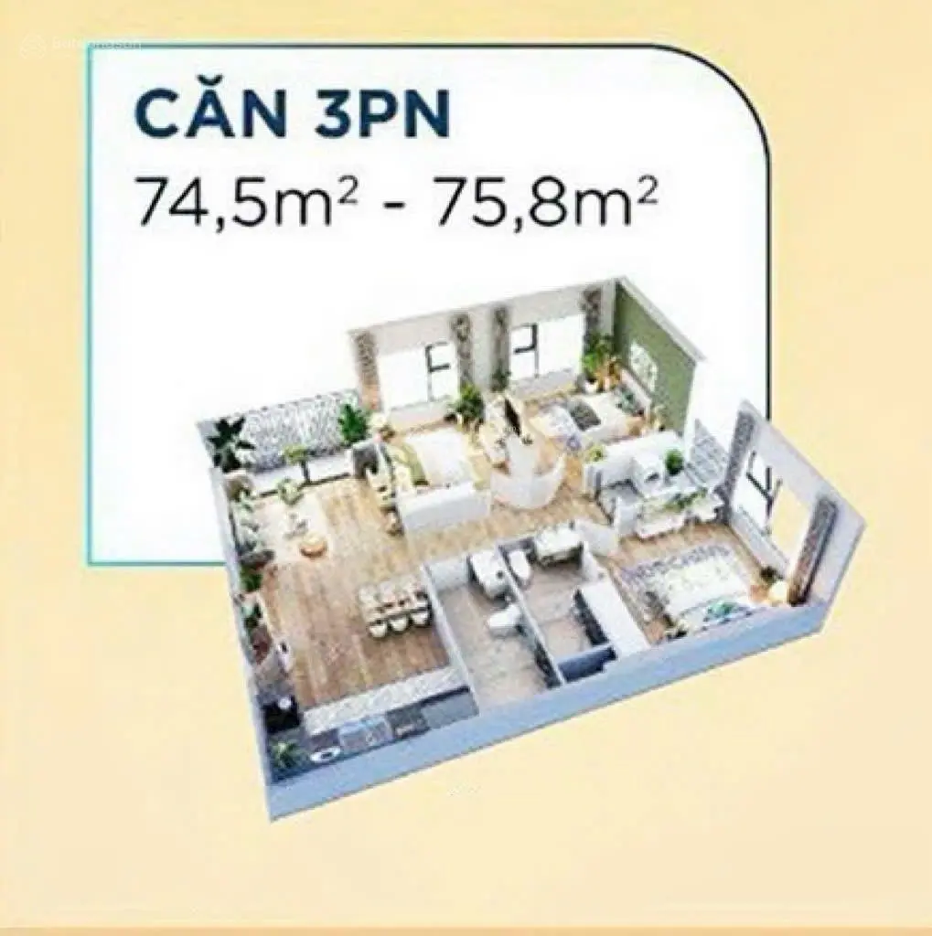Bán nhanh căn hộ 3PN - 75m2 giá 4,8 tỷ dự án. Vin Smart City full nội thất