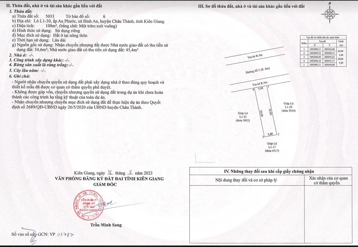 Giá 600triệu có ngay sổ đỏ nền đất 100m2 ngay Khu Công Nghiệp Bình An. LH 0932 238 ***