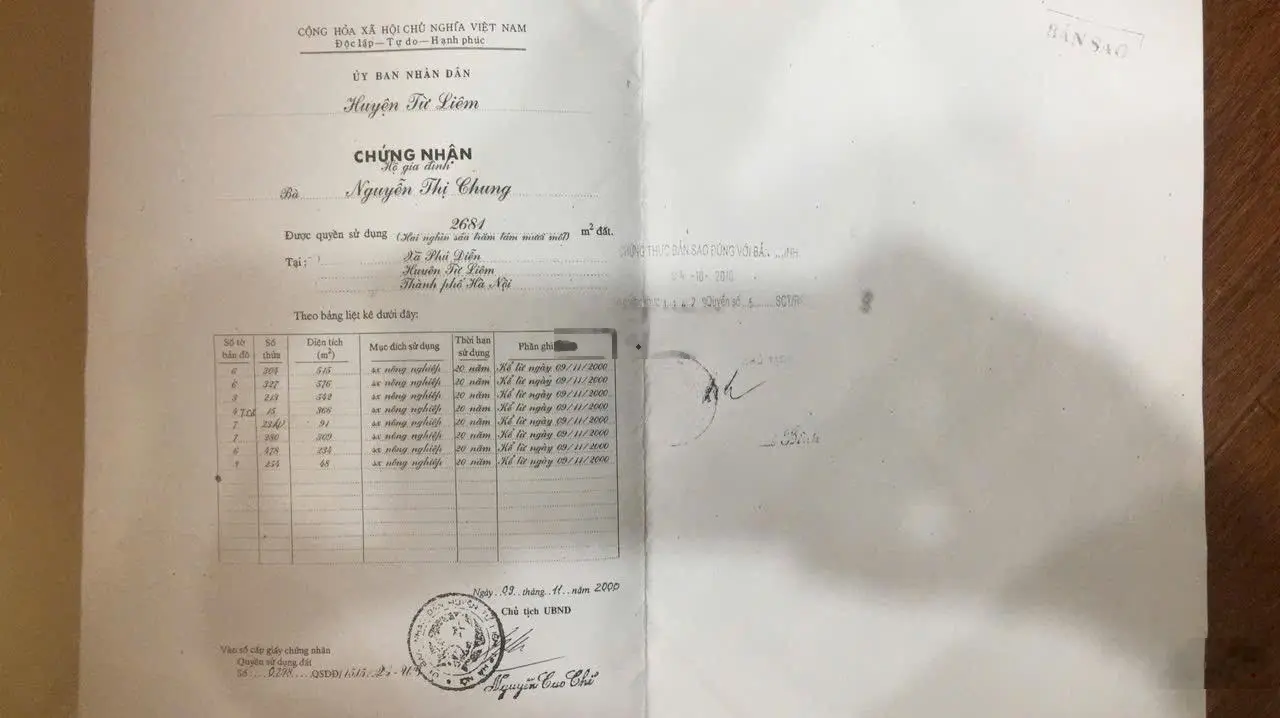 Đất chính chủ - giá tốt - bán lô đất, Phú Diễn, Bắc Từ Liêm, Hà Nội: 45 m2, giá 850 triệu