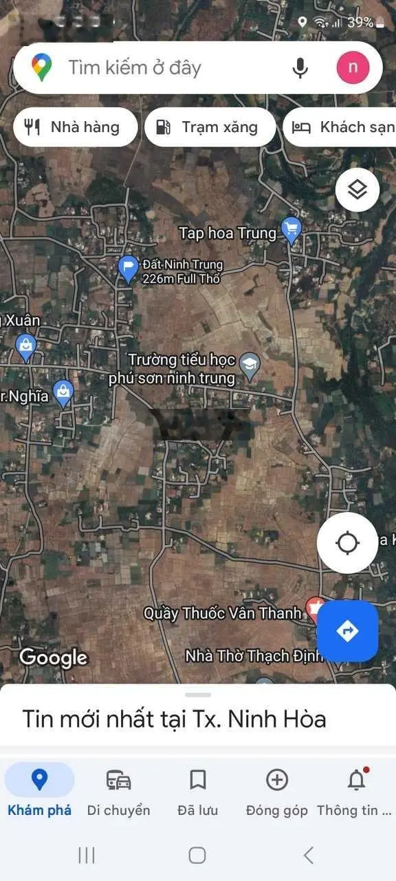 Bán đất thôn Phú Sơn, Ninh Trung, Ninh Hòa, 226m2 full thổ cư, đường bê tông, dân cư đông đúc