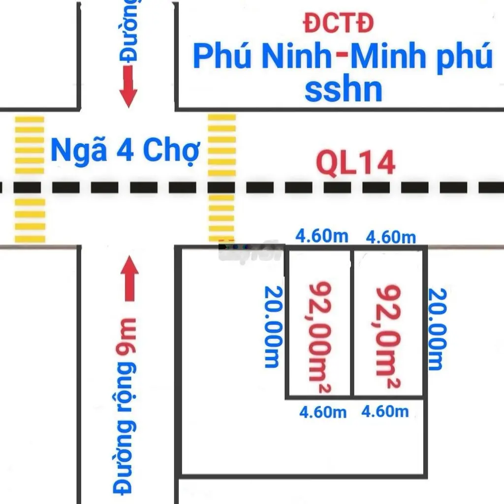92m2 Mặt Đường 14 Phú Ninh-Minh Phú- Sóc sơn-HN