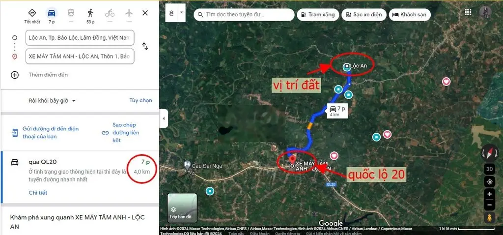 Bán đất Lộc An Bảo Lâm. Diện tích 139,6 m2.Cách Quốc lộ 20 chỉ 4km.