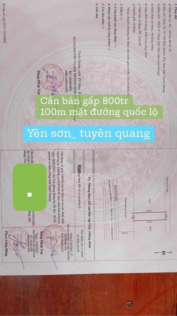 cần bán GẤP đất mặt đường quốc lộ D2