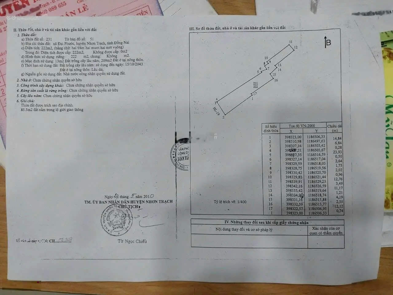 CHÍNH CHỦ Cần Bán Lô Đất Tại Ấp Nhước Lý, Xã Đại Phước, Huyện Nhơn Trạch, Đồng Nai.