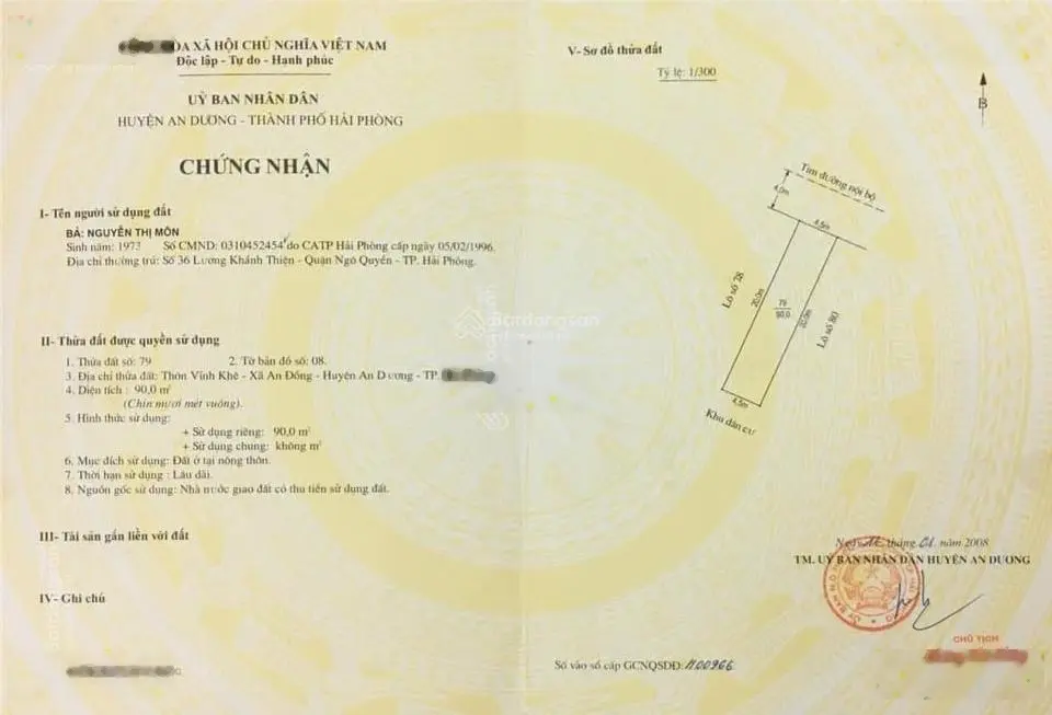 90m2 chung cư Đầm Phường, Vĩnh Khê, An Đồng, An Dương