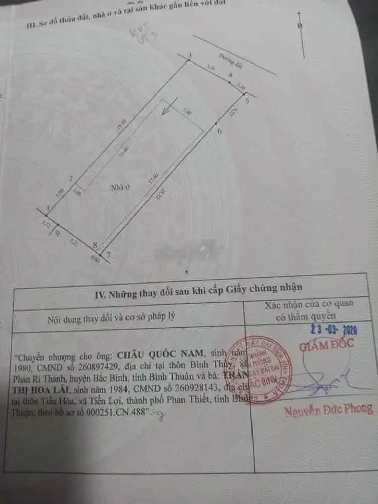 Bán nhà đất cấp 4 - thôn Bình Thuỷ, xã Phan Rí Thành, huyện Bắc Bình,