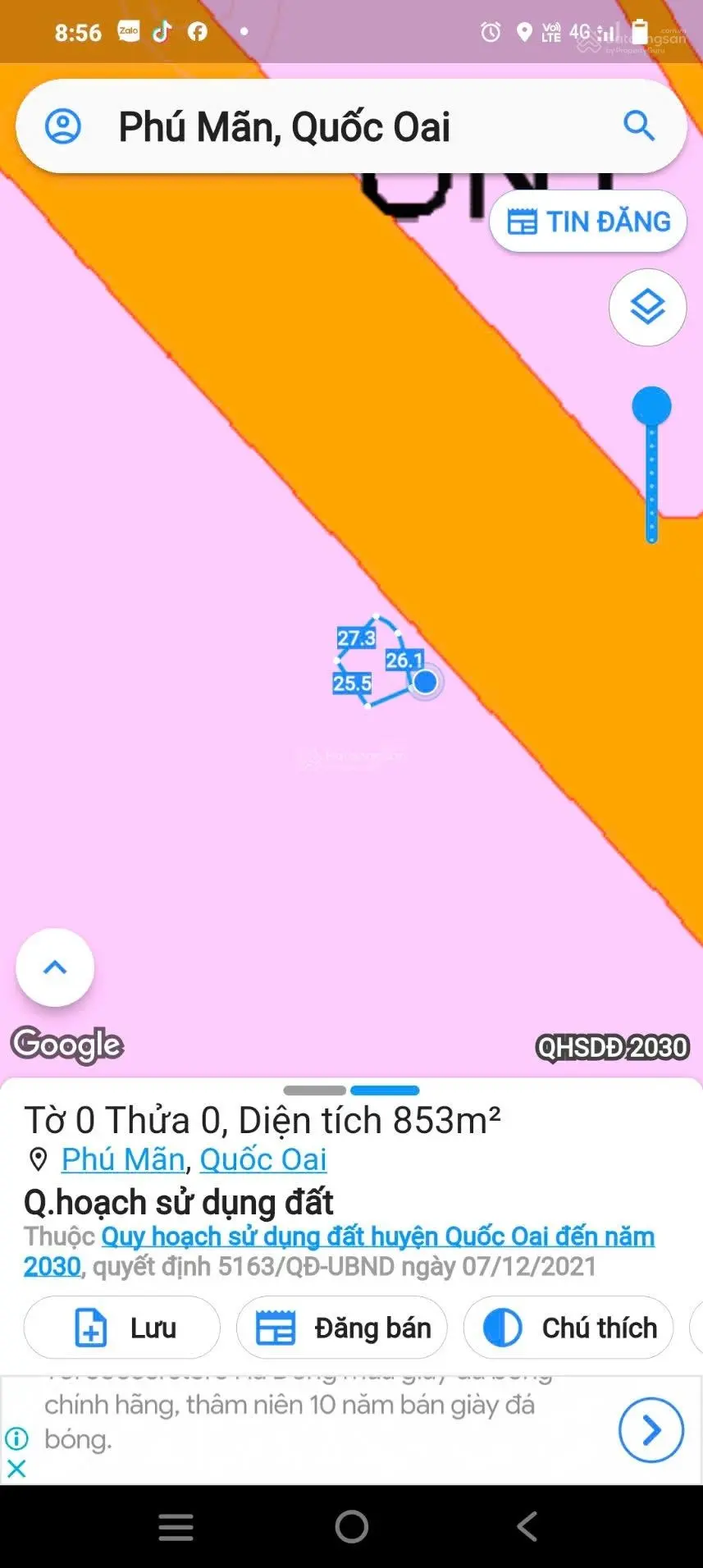 Bán Nhà Riêng tại Xã Phú Mãn, Quốc Oai, Hà Nội, giá ưu đãi 8,5 tỷ, 516,4 m2