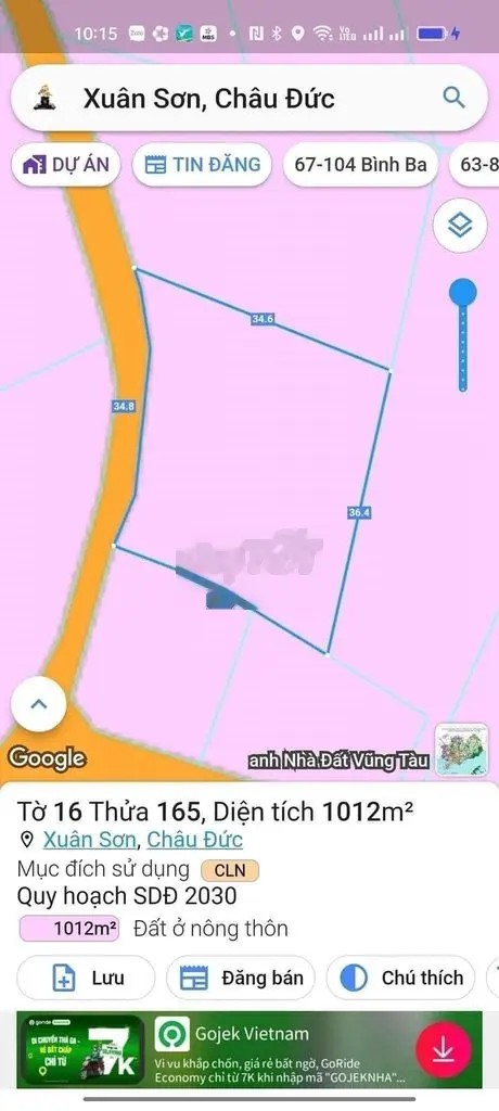 Bán đất khu dân cư xuân sơn xóm quảng 35 x 35 phủ hồng hết đất 1ty.990