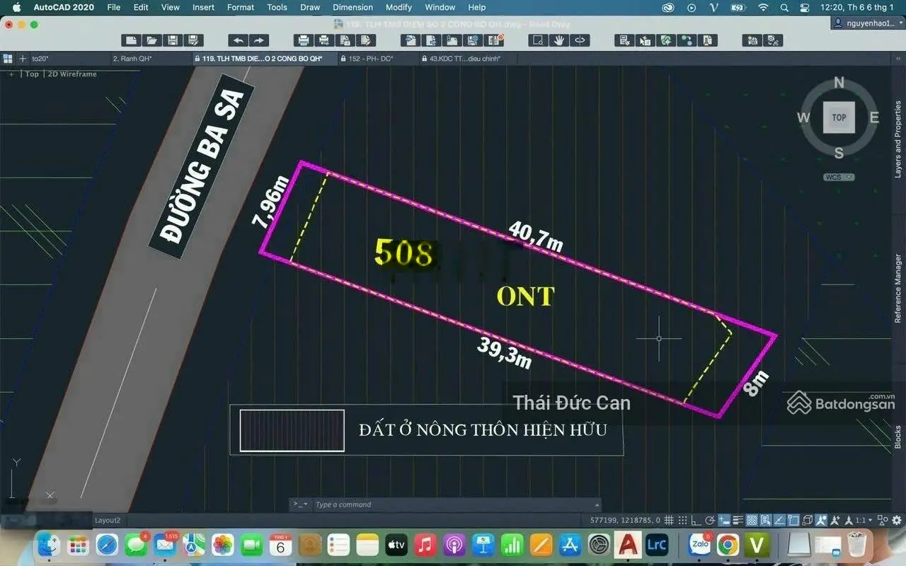 Bán đất MT đường Ba Sa xã Trung Lập Hạ - Củ Chi. Diện tích 8 x 40m (Tổng 313,7m2)