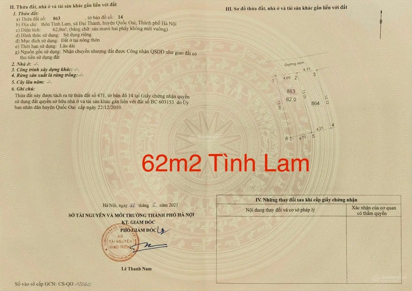 Chính chủ cần bán gấp 62m2 trục chính Tình lam, gần cầu đường thông ngõ oto, đầu tư sinh lời