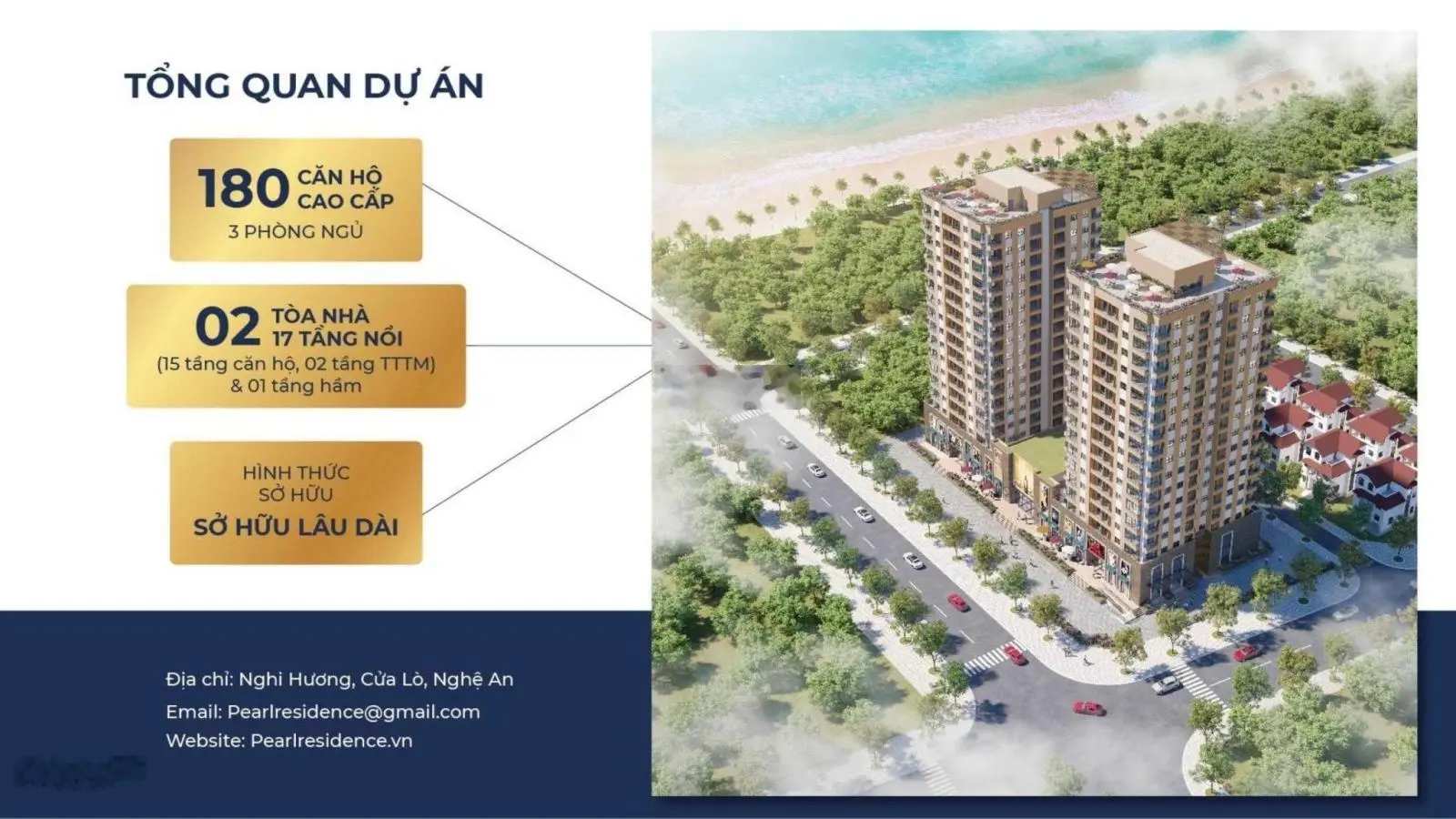 Mở bán đợt 1 chung cư mặt biển Cửa Lò - Pearl Residence, sổ hồng sở hữu lâu dài