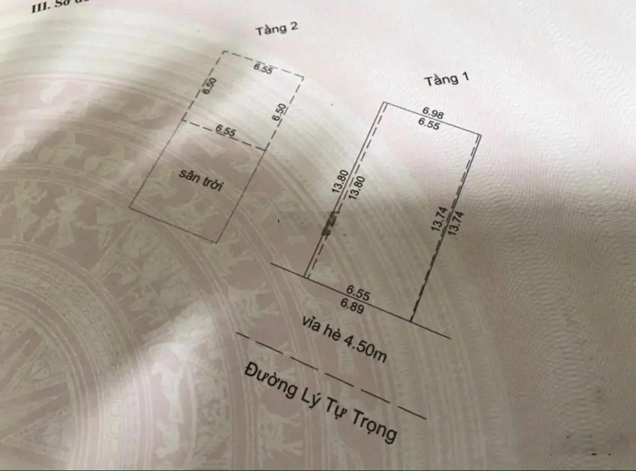 Nhà 2 tầng đường 10m5 Lý Tự Trọng - Trung tâm Hải Châu. DT đất: 96m2 ngang đẹp gần 7m