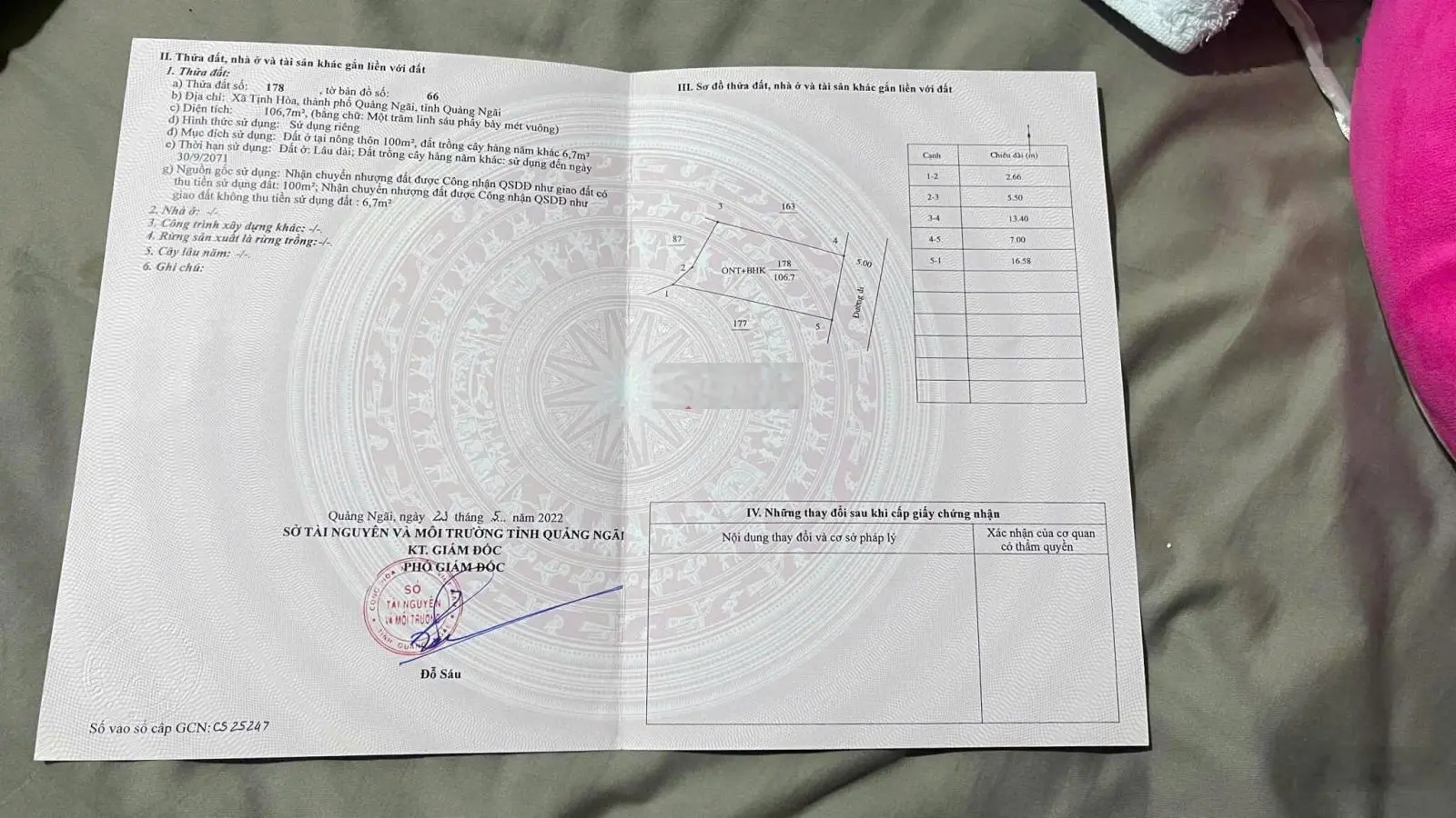 Bán lô đất mặt tiền đường gần trường tiểu học Tịnh Hòa giá rẻ