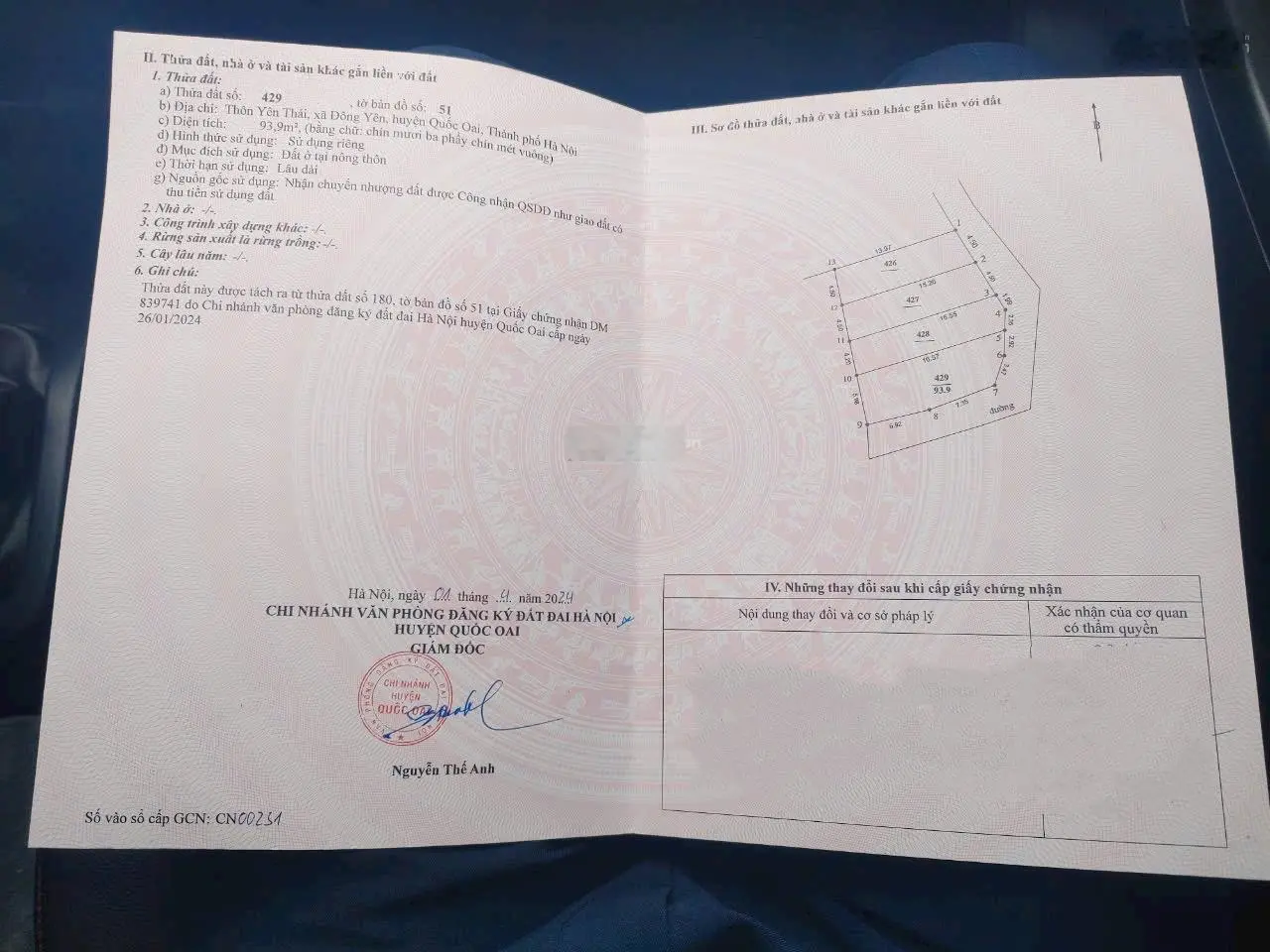 Còn duy nhất 1 lô S=93,9m2 full thổ cư (lô góc). Giá tốt chỉ nhỉnh 1tỷ xíu. Sẵn sổ hồng đẹp