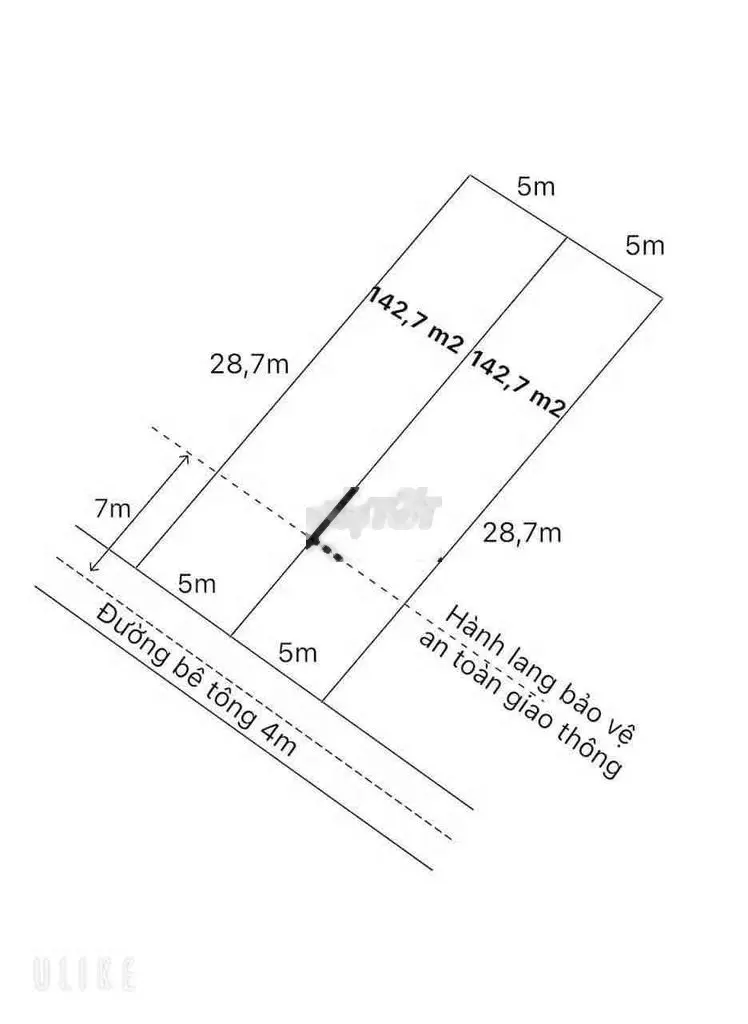 Ấp 3 Lạc Tấn - Tân Trụ . Đất thổ cư 142,7m2 . Có nền sẵn