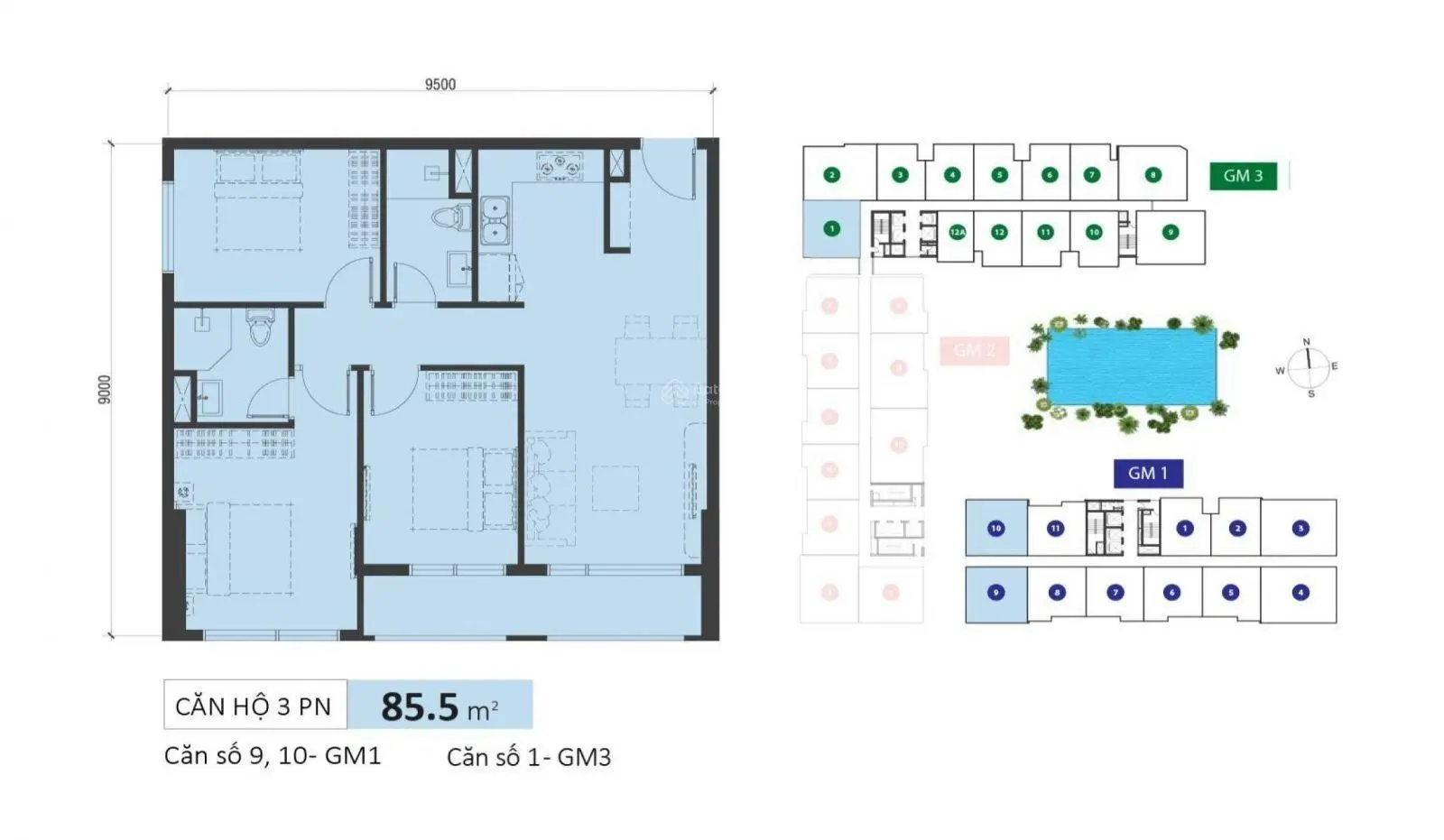 Cần bán gấp căn góc siêu đẹp, 90m2, 3 phòng ngủ, giá tốt 5.4 tỷ - Toà Golden Mansion, Phú Nhuận