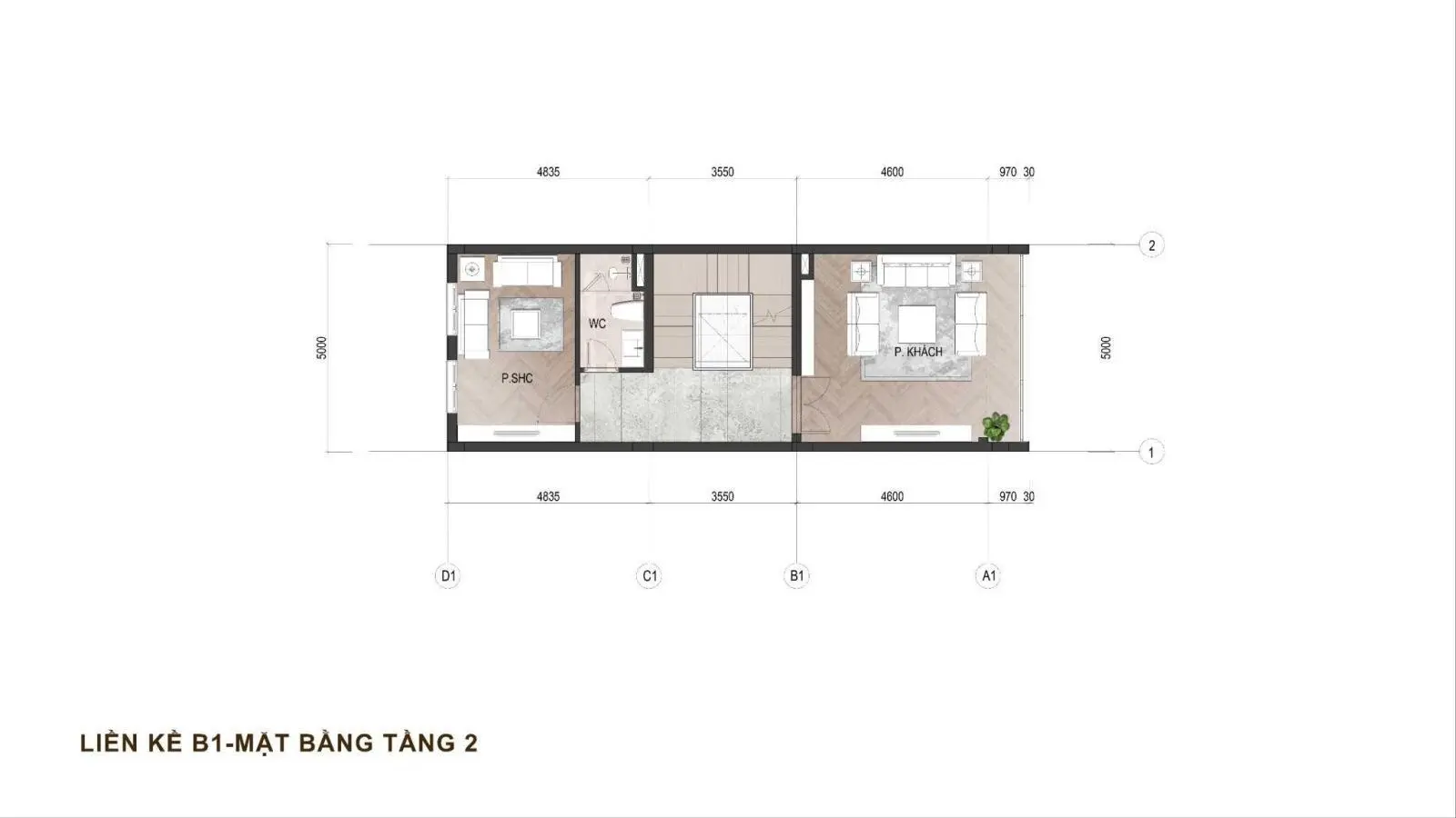 Bán LK5.8 diện tích 80m2 xây 5 tầng giá 4.8 tỷ tại Central Rieverside