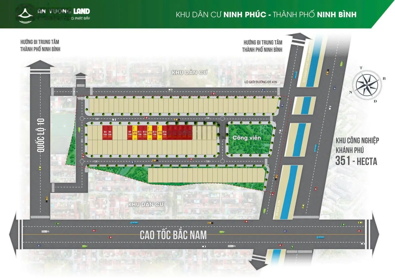 Bán 3 lô đất đấu giá TP Ninh Bình giá 1tỷ / 108m2