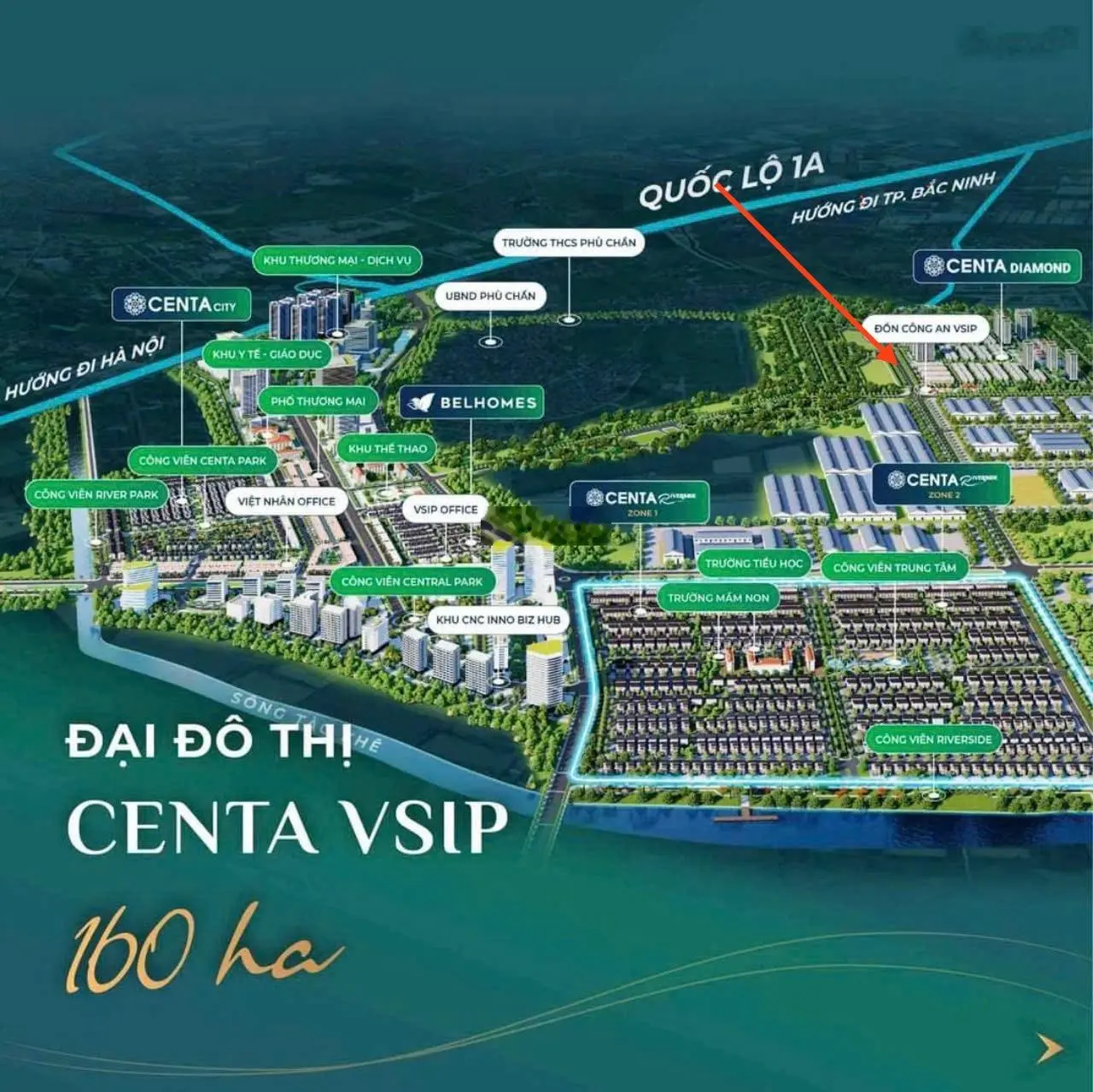 Mở bán BTSL 180m trực tiếp từ Chủ đầutư hơn 10 tỷ tại đô thị Centa Reverside cách cầu Vĩnh Tuy 12km