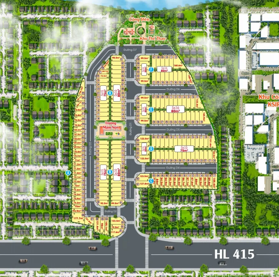 Bán lô đất full thổ cư tại lakeview bình dương - 75m2