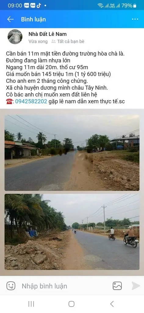 Đất mặt tiền trường hòa chà là. Chỉ 145 triệu 1 mét