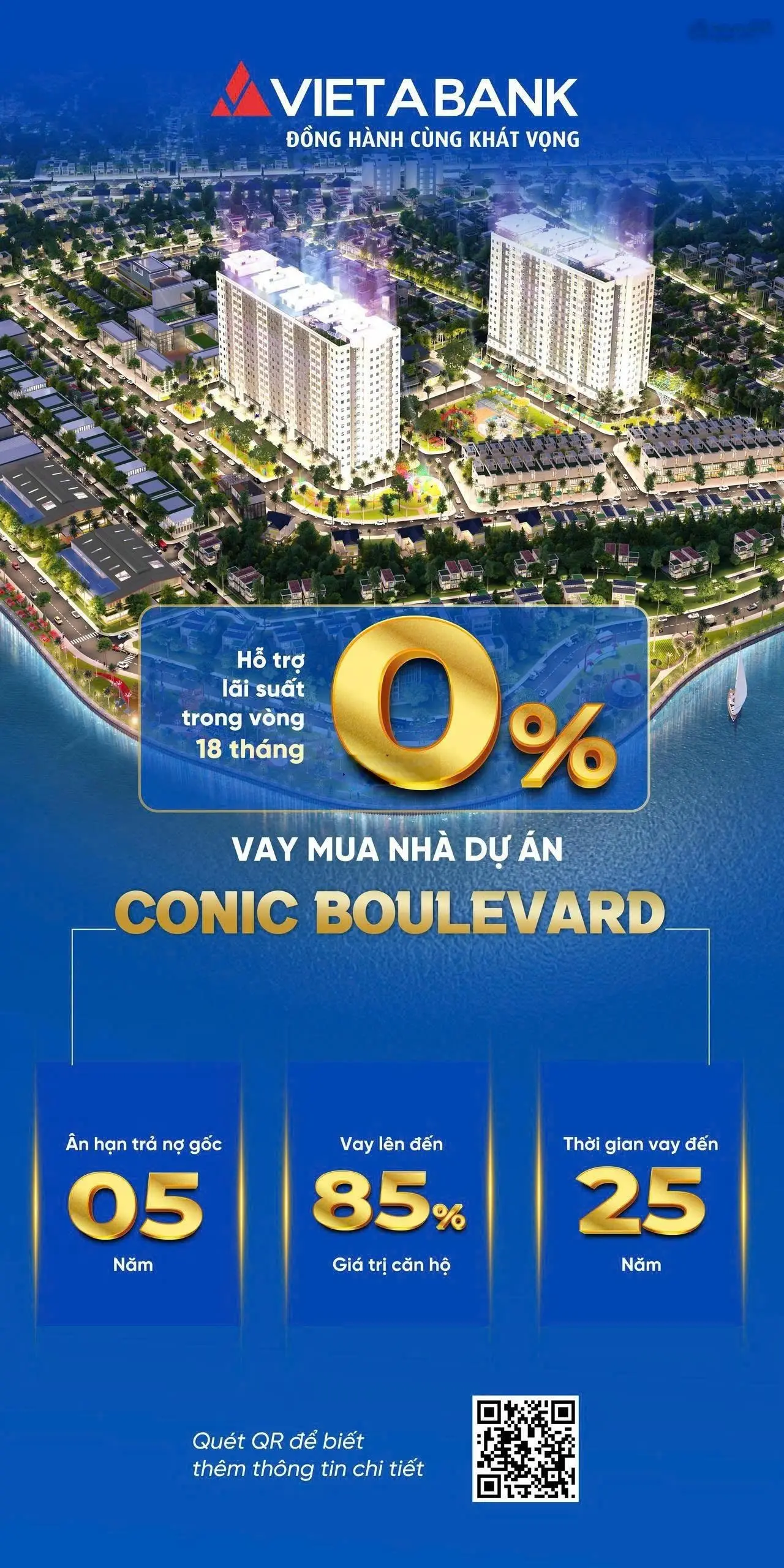 Căn hộ Conic Boulevard Thanh toán 15% nhận nhà, bank hỗ trợ miễn lãi 18 tháng, giá chỉ 37tr/m2