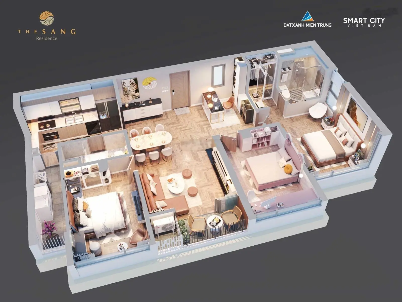 Chuyển nhượng căn hộ 3PN view biển dự án The Sang Residence Đà Nẵng