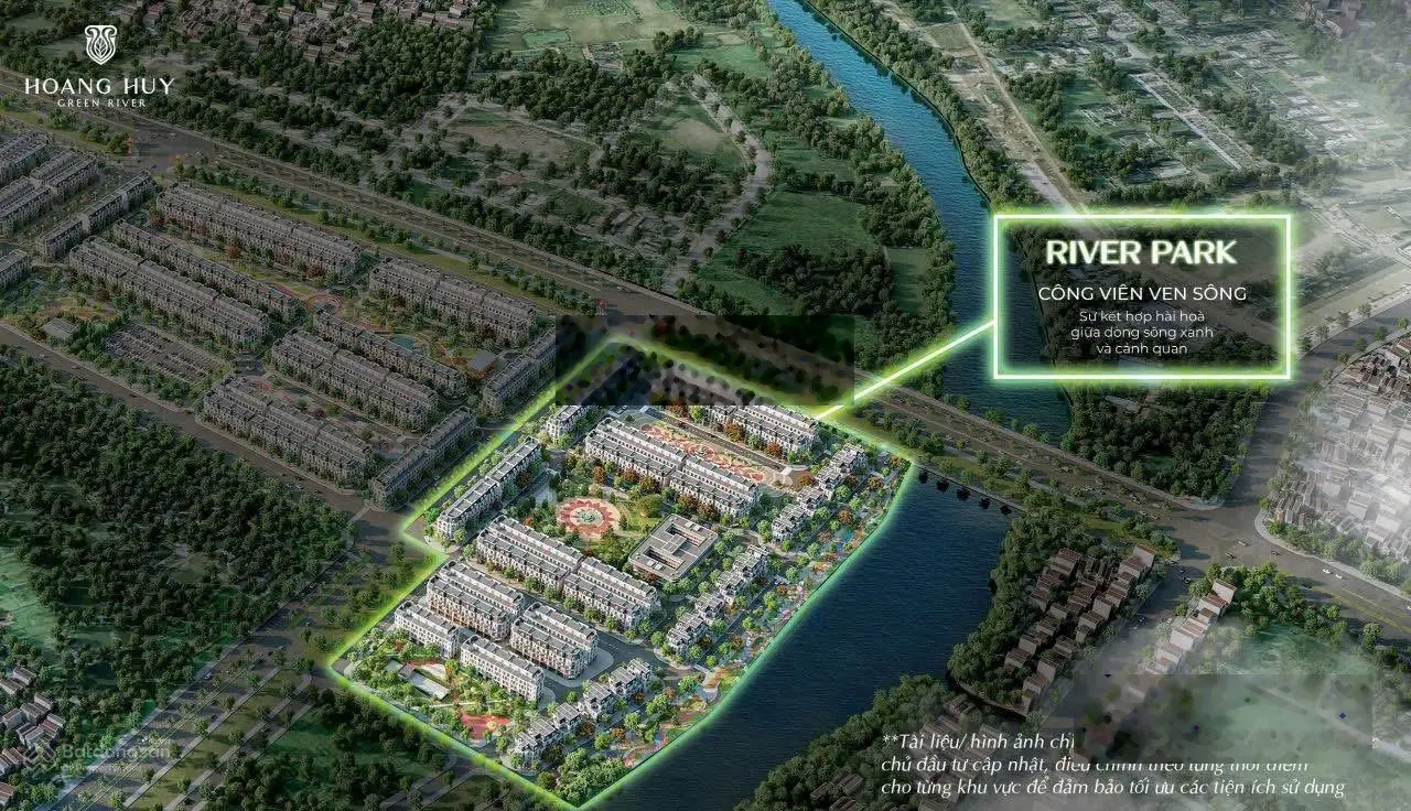 Trả trước 2 tỷ sở hữu Hoàng Huy Green River- 77m2,84m2,90m2 xây 4 tầng chiết khấu khủng đườg 18m
