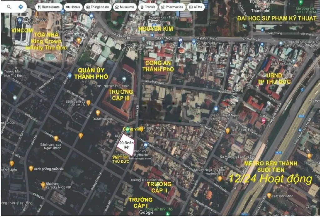 BÁN LÔ ĐẤT 3 MẶT TIỀN - KHU VIP T.TÂM THỦ ĐỨC - P. BÌNH THỌ - 2000M2