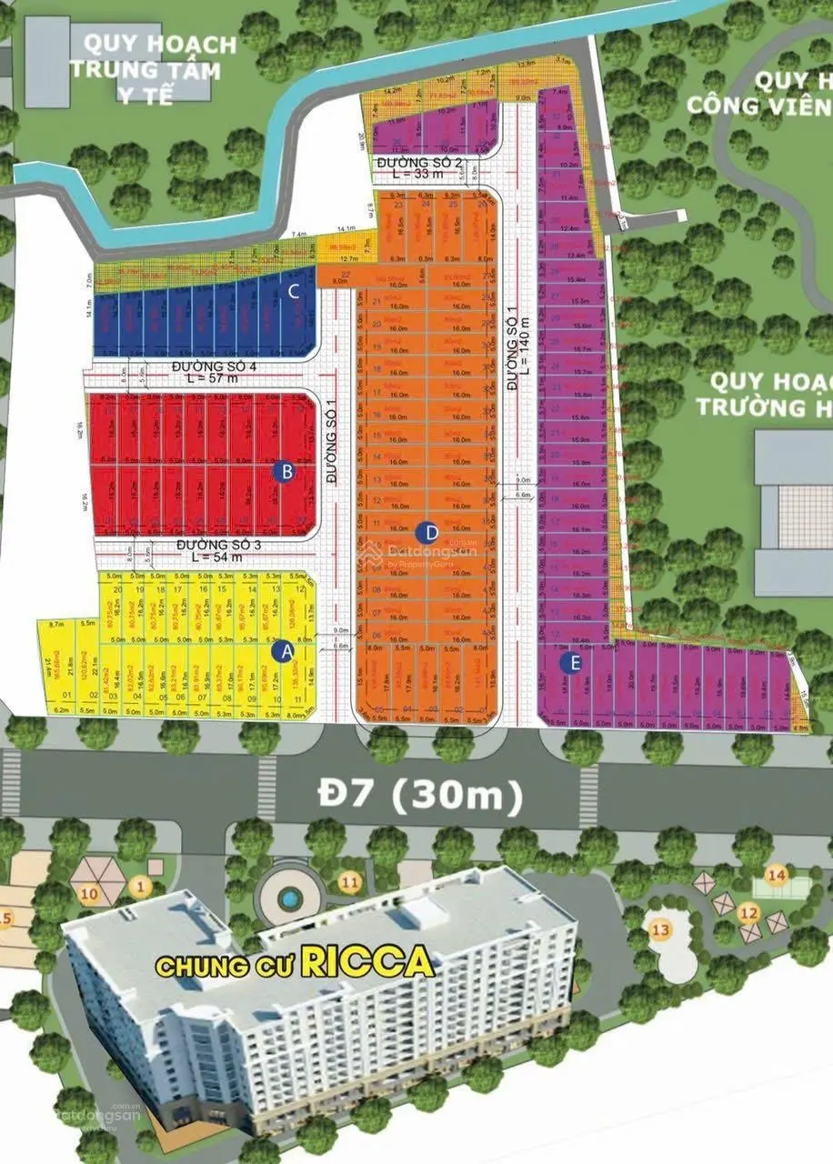 Bán 2 lô đất siêu đẹp đường 30m KDC Rio Centro đường Gò Cát, Phú Hữu, Q9, được xây 5 tầng