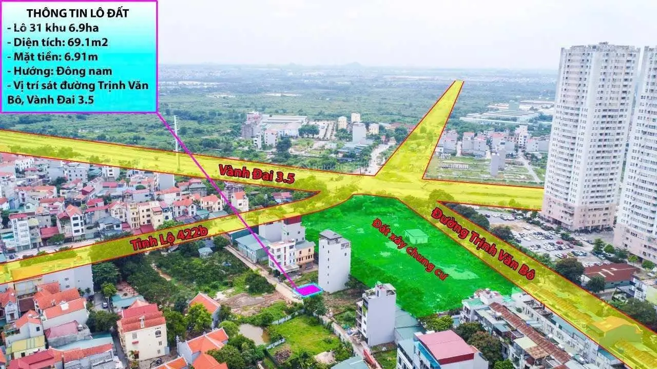 Bán 69m2 đất dịch Vụ khu 6.9ha Vân Canh Hoài Đức