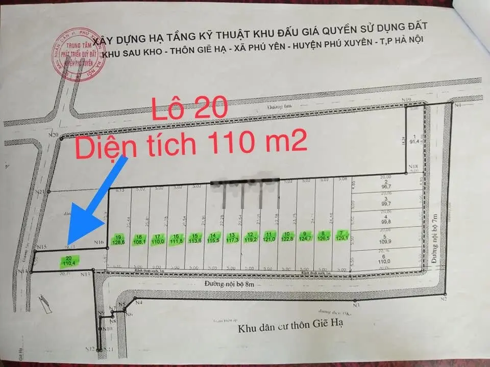 Bán đất thổ cư tại thôn Giẽ Hạ, Phú Xuyên. Diện tích 117m2, giá 2,93 tỷ