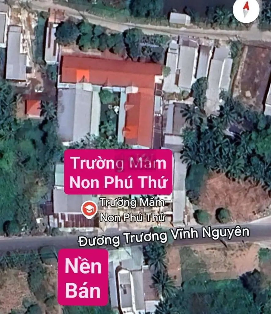 ĐẤT MẶT TIỀN ĐƯỜNG TRƯƠNG VĨNH NGUYÊN (ĐỐI DIỆN TRƯỜNG MẦM NON PHÚ THỨ