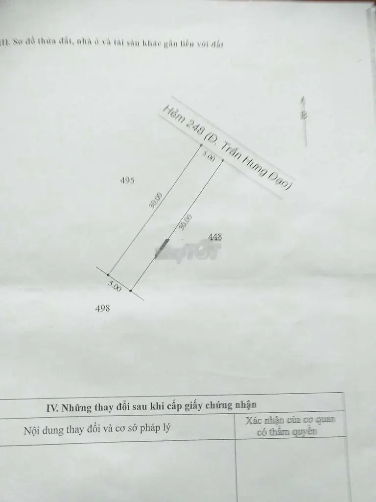 Bán nhanh nền hẻm 248 Trần Hưng Đạo, phường 10