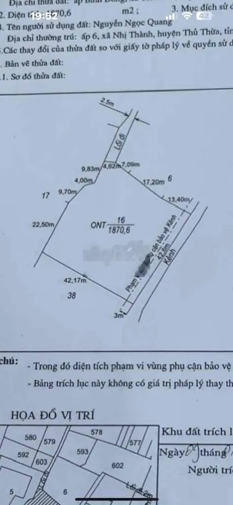 Bán đất 7,5 tỷ, diện tích 5464m2 tại Đường Đá Xanh 4m, Xã Mỹ Bình, Huyện Tân Trụ, Long An