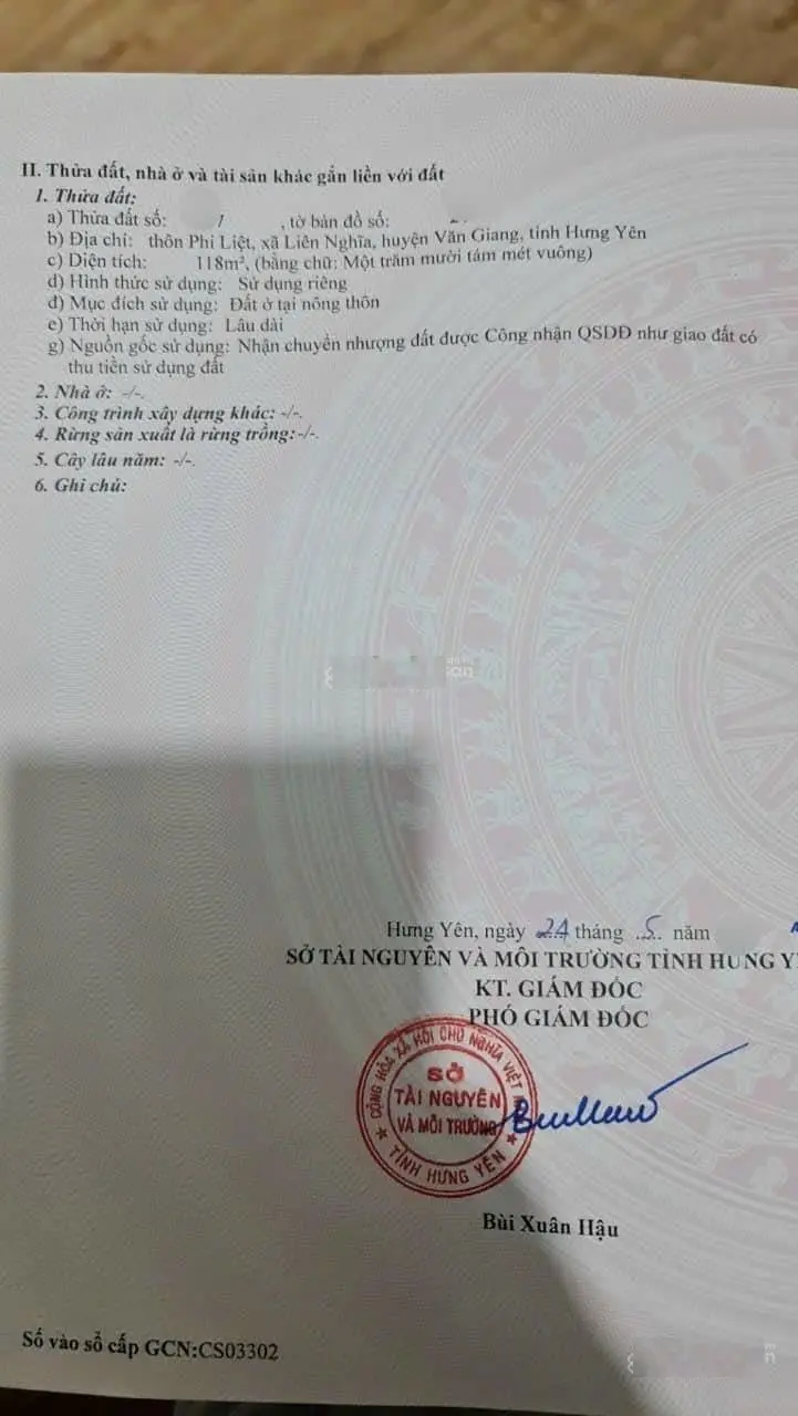 Bán lô góc 118m2 Phi Liệt, Liên Nghĩa, Văn Giang, HY ngay cạnh dự án Xuân Cầu, Đường Di Sản