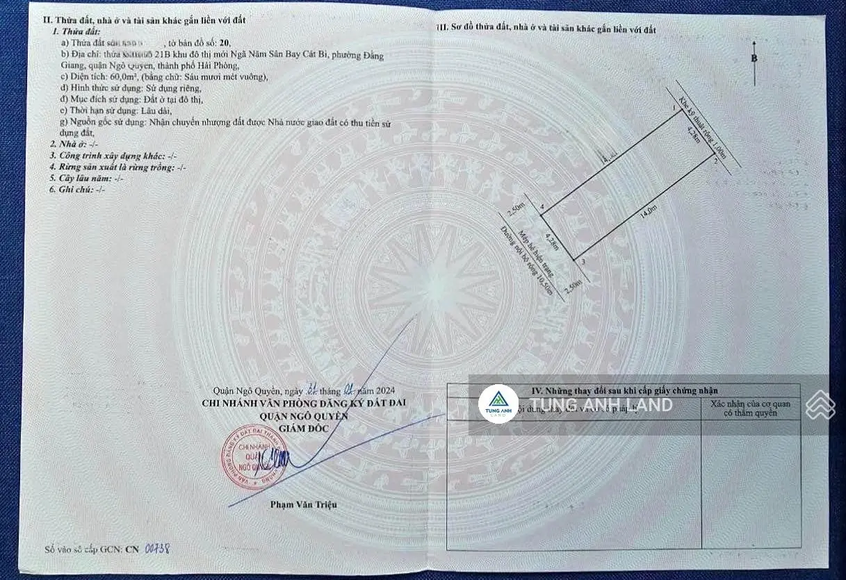 Bán 60m2 đất lô 21 B Lê Hồng Phong (sau Big C)