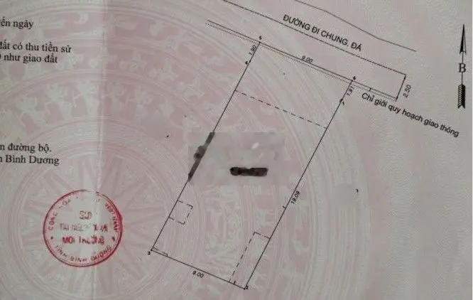 Bán đất hẻm ba gác - Tân Định Bến Cát - DT 171m2 - Full thổ cư - SHR