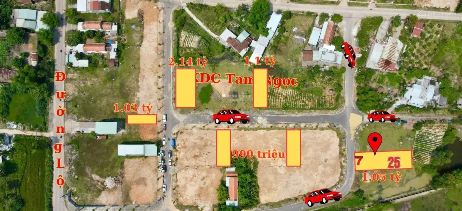 Bán đất Tam Ngọc - Tam Kỳ. Giá 990 triệu/ lô 161m2. Ngang 7m. Đường 5.5m